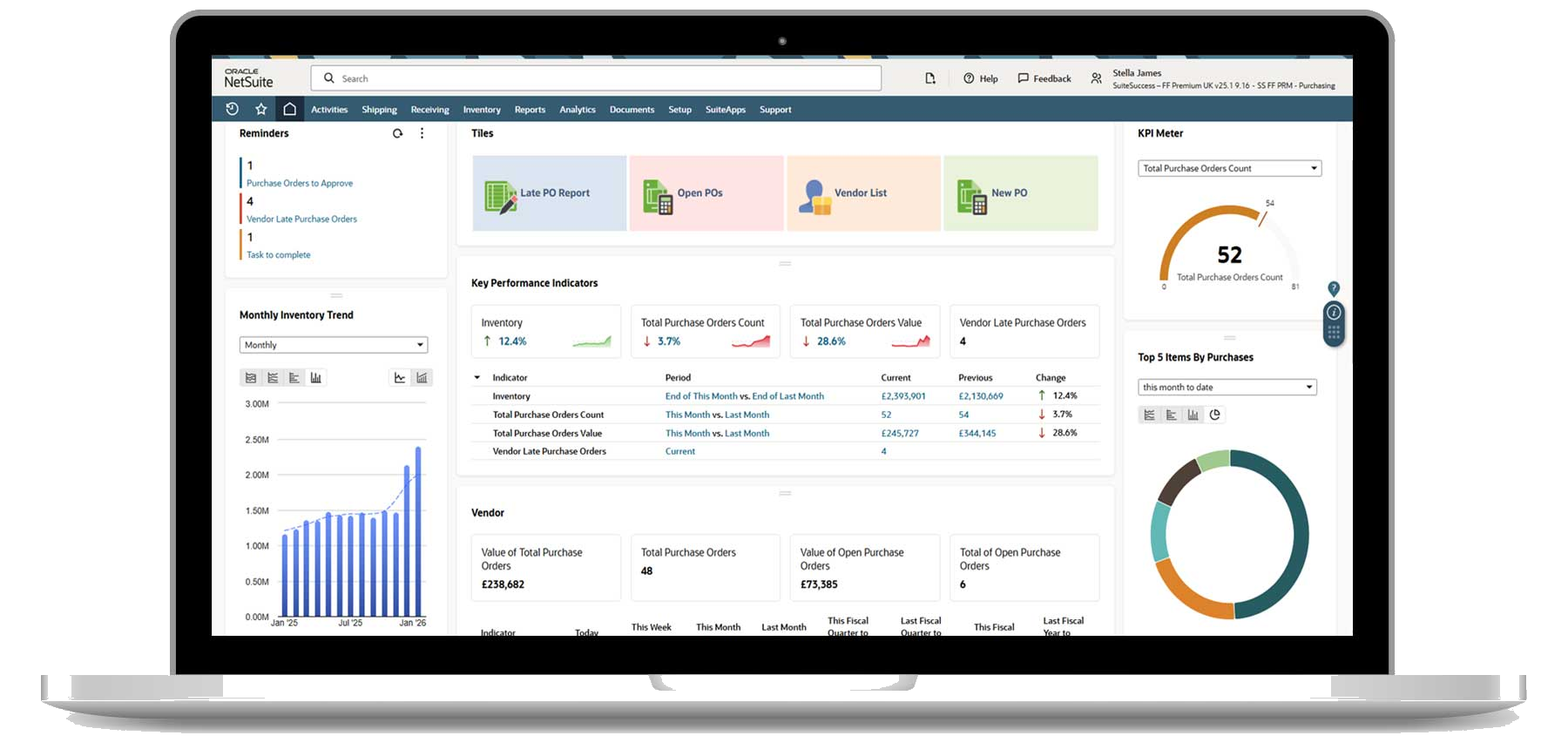 NetSuite Dashboard