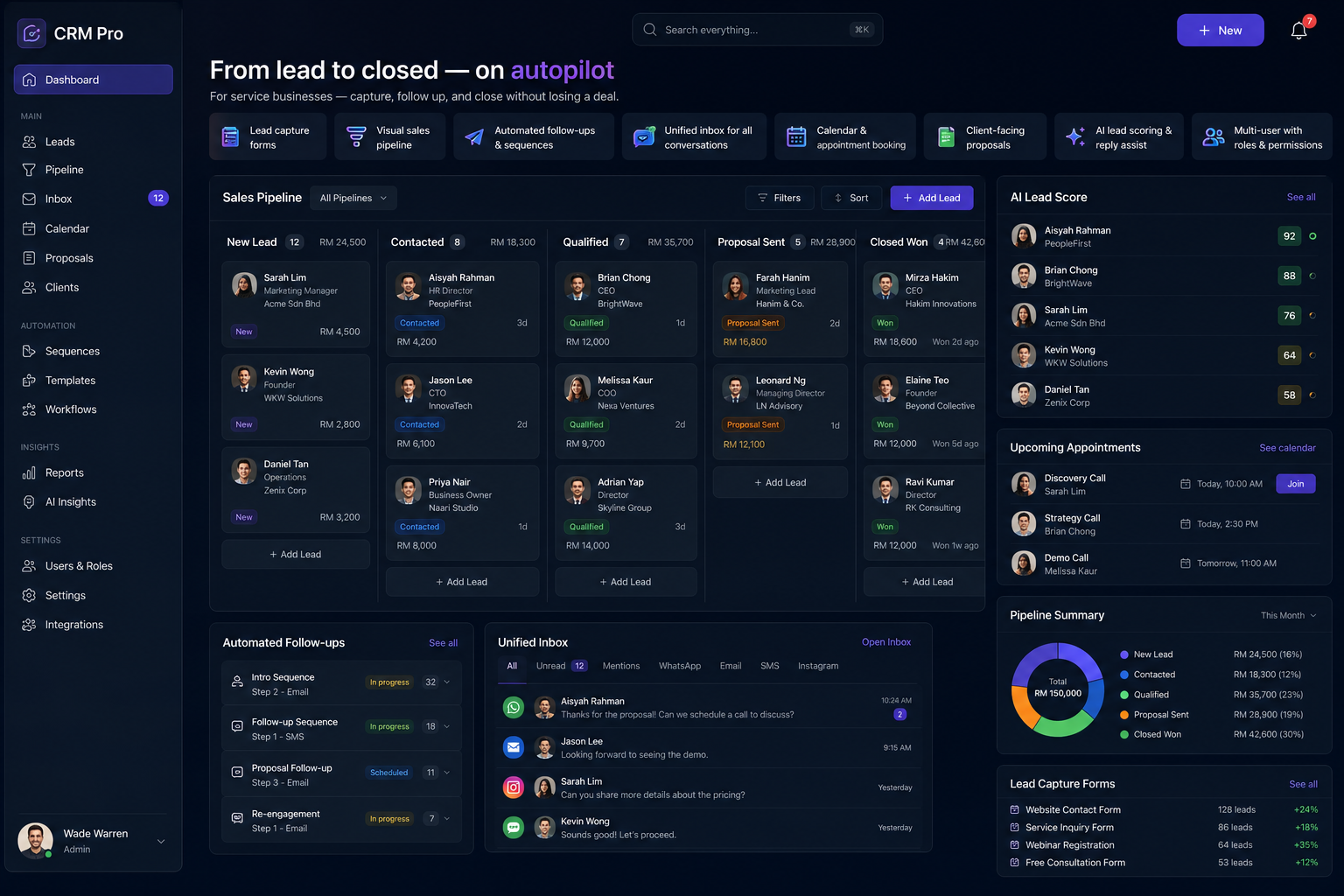 Sales CRM pipeline preview