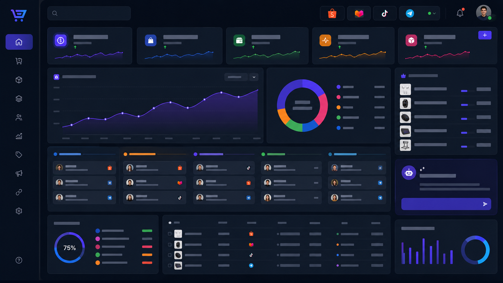 ERP dashboard preview